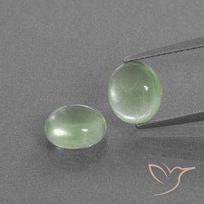 4.16ctw Natural Verde amarillento Prehnite, Ovalada, Transparente