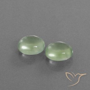 Gemas de Prehnite Verde amarillento natural de 4.16 ct, Ovalada, Transparente