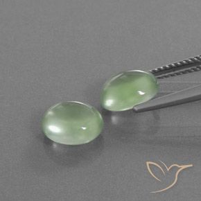 Gemas de Prehnite Verde amarillento natural de 4.16 ct, Ovalada, Transparente