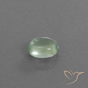 Prehnite Verde amarillento pálido natural de 1.61 ct, Ovalada, Transparente