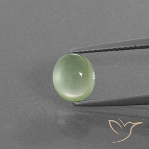 1.76ct Natural Verde pera pálido Prehnite, Ovalada, Transparente / Translúcido