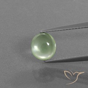 1.76ct Natural Verde pera pálido Prehnite, Ovalada, Transparente