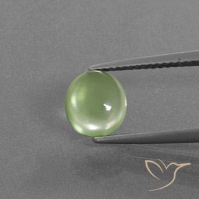 1.86ct Natural Verde pera pálido Prehnite, Ovalada, Transparente