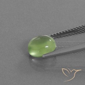 Prehnite Verde pera pálido natural de 1.86 ct, Ovalada, Transparente