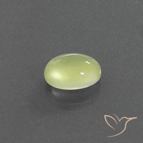 Prehnite Amarillo limón claro natural de 1.75 ct, Ovalada, Transparente / Translúcido