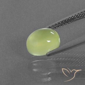 Prehnite Amarillo limón claro natural de 2.55 ct, Ovalada, Transparente / Translúcido