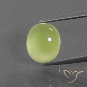 4.59ct Natural Amarillo claro Prehnite, Ovalada, Transparente / Translúcido