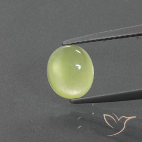 2.00ct Natural Amarillo claro Prehnite, Ovalada, Transparente / Translúcido