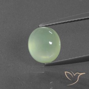 3.11ct Natural Verde amarillo claro Prehnite, Ovalada, Transparente / Translúcido