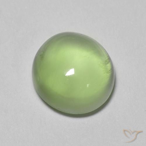 Prehnita verde natural de 2,08 ct, corte óvalo, transparente