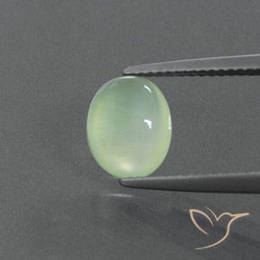 2.21ct Natural Verde pera claro Prehnite, Ovalada, Transparente / Translúcido
