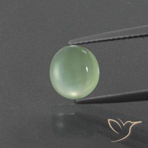 2.17ct Natural Verde pera claro Prehnite, Ovalada, Transparente / Translúcido