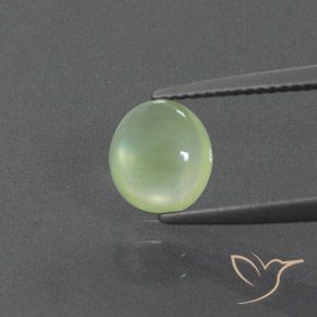 1.76ct Natural Verde lima pálido Prehnite, Ovalada, Transparente