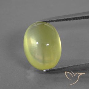 5.05ct Natural Amarillo claro Prehnite, Ovalada, Transparente / Translúcido
