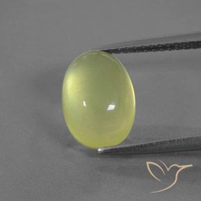3.47ct Natural Amarillo verdoso claro Prehnite, Ovalada, Transparente / Translúcido