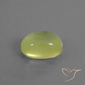 Prehnite Amarillo verdoso claro natural de 3.47 ct, Ovalada, Transparente / Translúcido