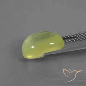 Prehnite Amarillo verdoso claro natural de 3.47 ct, Ovalada, Transparente / Translúcido