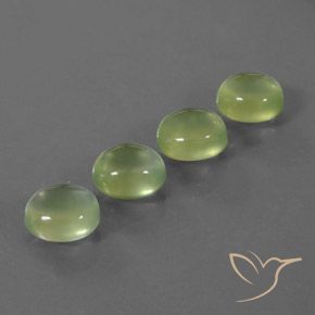 Gemas de Prehnite Verde lima natural de 6.98 ct, Ovalada, Transparente