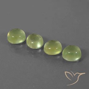 Gemas de Prehnite Amarillo limón claro natural de 6.69 ct, Ovalada, Transparente