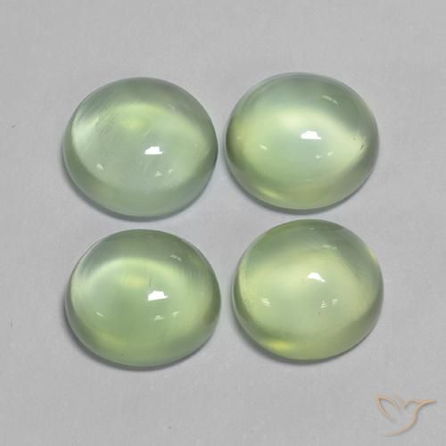 7.53ctw Natural Verde amarillo Prehnite, Ovalada, Transparente