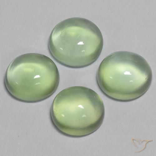 Gemas de Prehnite Verde amarillo natural de 7.53 ct, Ovalada, Transparente