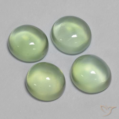 Gemas de Prehnite Verde amarillo natural de 7.53 ct, Ovalada, Transparente