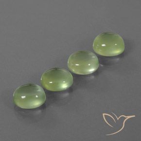 Gemas de Prehnite Verde lima natural de 6.38 ct, Ovalada, Transparente