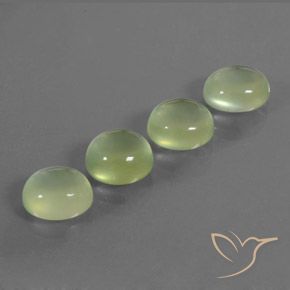 10.32ctw Natural Verde medio Prehnite, Ovalada, Transparente