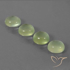 Gemas de Prehnite Verde medio natural de 10.32 ct, Ovalada, Transparente