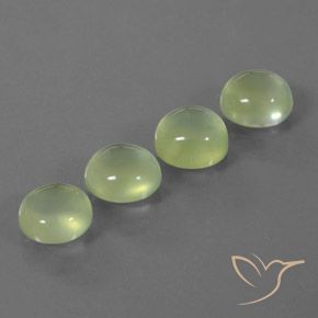Gemas de Prehnite Verde medio natural de 9.12 ct, Ovalada, Transparente