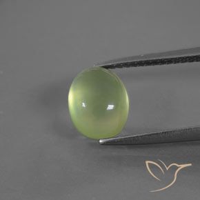 2.62ct Natural Verde amarillo Prehnite, Ovalada, Transparente