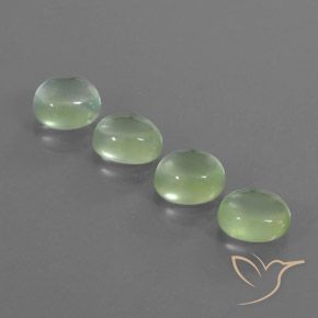 9.79ctw Natural Verde pera pálido Prehnite, Ovalada, Transparente