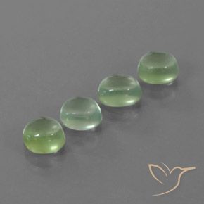 Gemas de Prehnite Verde pera pálido natural de 4.84 ct, Ovalada, Transparente