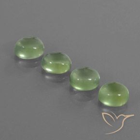 8.53ctw Natural Verde amarillo Prehnite, Ovalada, Transparente