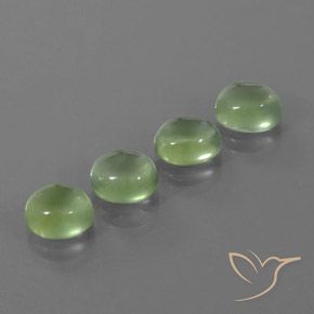 Gemas de Prehnite Verde amarillo natural de 8.53 ct, Ovalada, Transparente