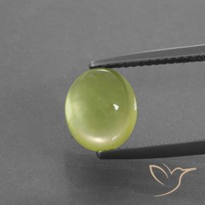 3.51ct Natural Amarillo limón claro Prehnite, Ovalada, Transparente / Translúcido