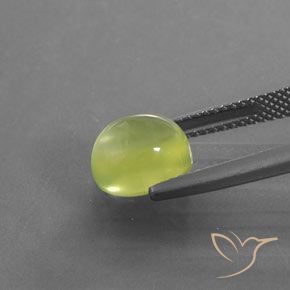 Prehnite Amarillo limón claro natural de 3.51 ct, Ovalada, Transparente / Translúcido