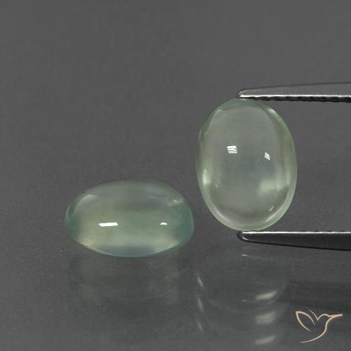 3.77ctw Natural Verde amarillento Prehnite, Ovalada, Transparente