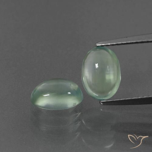 3.06ctw Natural Verde menta Prehnite, Ovalada, Transparente
