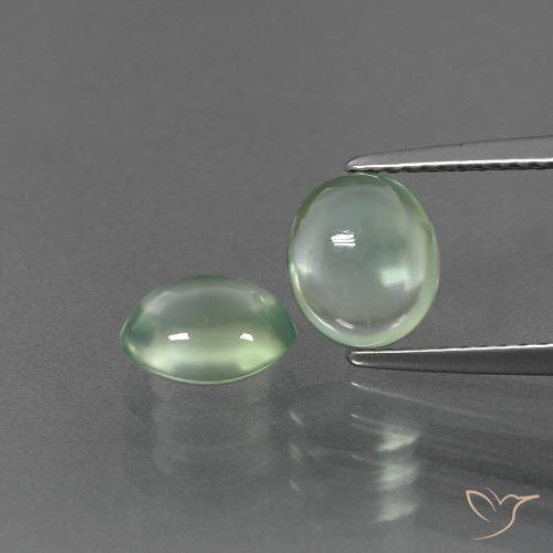 2.85ctw Natural Verde claro Prehnite, Ovalada, Transparente