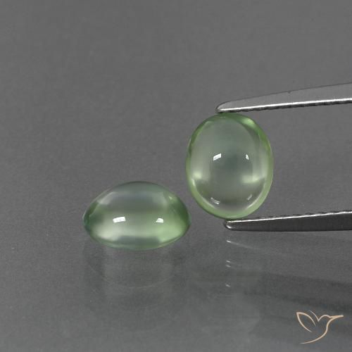 2.36ctw Natural Verde pera Prehnite, Ovalada, Transparente