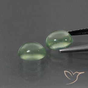 Gemas de Prehnite Verde amarillento natural de 3.26 ct, Ovalada, Transparente
