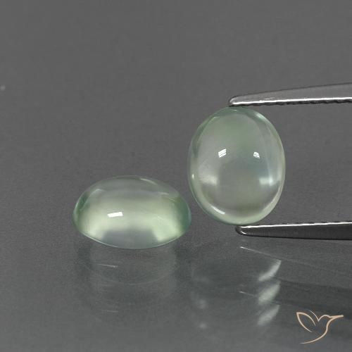 3.27ctw Natural Verde cálido Prehnite, Ovalada, Transparente