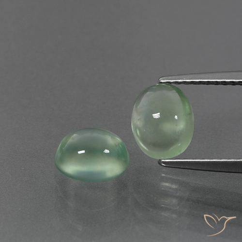 3.23ctw Natural Verde cálido Prehnite, Ovalada, Transparente