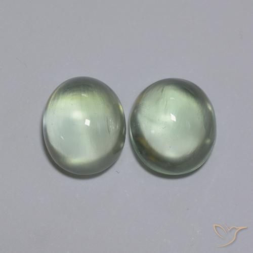 Gemas de Prehnite Verde muy claro natural de 3.56 ct, Ovalada, Transparente