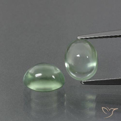 3.47ctw Natural Verde claro Prehnite, Ovalada, Transparente