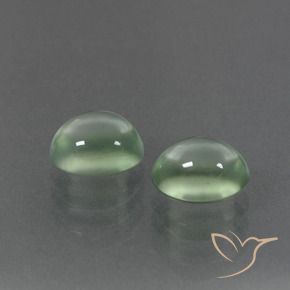 Gemas de Prehnite Verde claro natural de 3.47 ct, Ovalada, Transparente