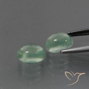 Gemas de Prehnite Verde menta claro natural de 3.18 ct, Ovalada, Transparente