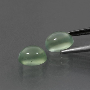 Gemas de prehnita verde natural de 3,35 ct, corte óvalo, transparente