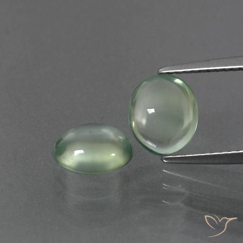 3.11ctw Natural Verde claro Prehnite, Ovalada, Transparente